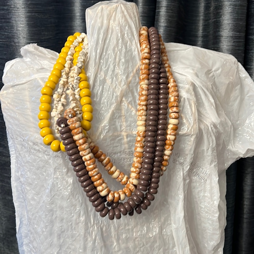 Sassy Jones Brown and Yellow Tezra Necklace - Picture 1 of 4